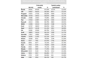 V rámci podielu na registráciách dominujú jednoznačne firmy pred podnikateľmi.